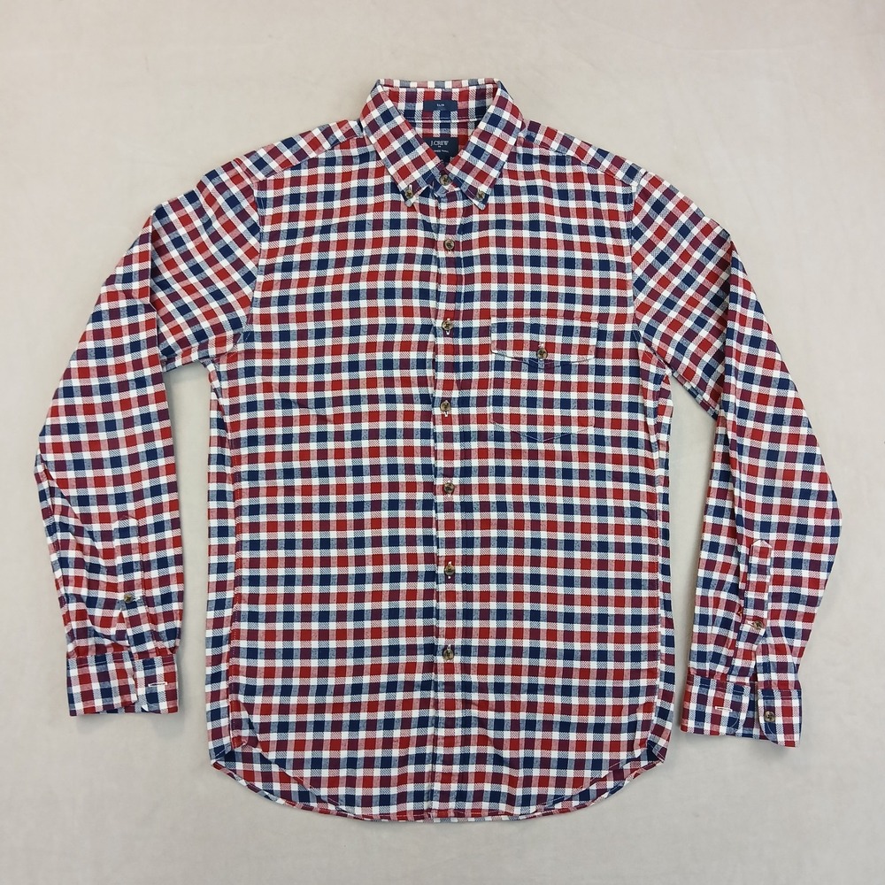 J Crew Small Mens Shirt Button Down Long Sleeve Brushed Twill 19x27